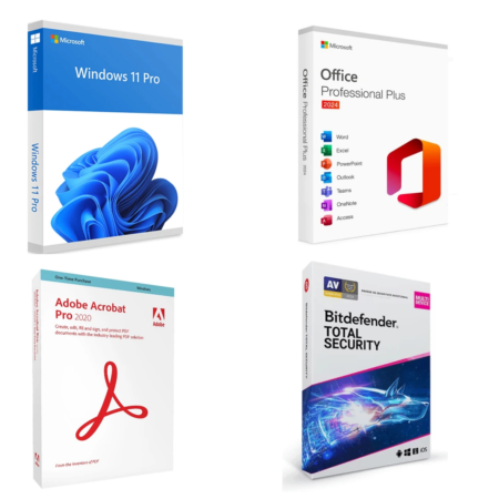 Windows 11 Professional + Office 2024 Professional Plus + Adobe Acrobat Pro 2020 + Bitdefender Total Security 12 months